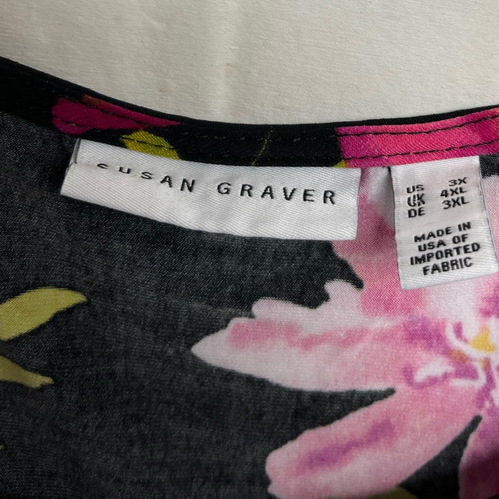Liz Claiborne Woman 3X Matching 2pc Set - Floral Tunic & Capri Pants Resortwear - Picture 4 of 8